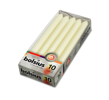 Bougies de table, 10 unités, ivoire