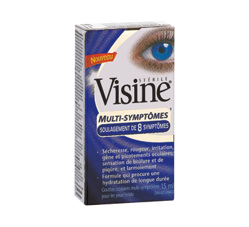 Image du produit Visine - Visine Multi-symptômes, soulagement de 8 symptômes, gouttes ophtalmiques, 15 ml
