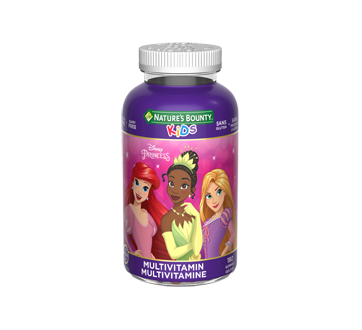 Gommeux multivitamines Princesse, 180 unités, raisin, orange et cerise
