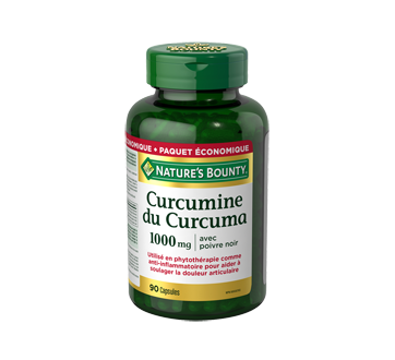 Image du produit Nature's Bounty - Curcumine du curcuma 1000 mg avec poivre noir, 90 unités