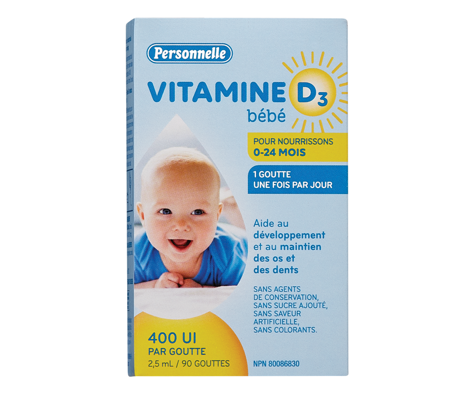 Vitamine D3 pour bébé 024 mois, 2,5 ml Personnelle Aliment