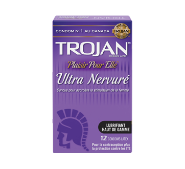 Image 2 du produit Trojan - Plaisir pour elle Ultra nervuré condoms lubrifiés, 12 unités