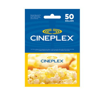 Carte-cadeau Cineplex de 50 $, 1 unité