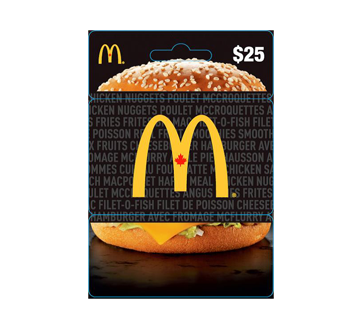 Carte-cadeau McDonald's de 25 $, 1 unité