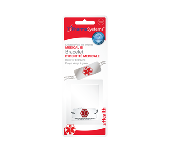 Image du produit PharmaSystems - Bracelet d'identification médicale enfant avec un dos vierge pour le faire graver sur mesure