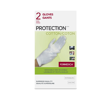 Image du produit Formedica - Gants de protection de coton, 2 unités, petit/moyen, blanc