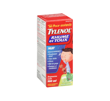 Image 2 du produit Tylenol - Tylenol Rhume et Toux formule nuit pour enfants suspension orale, 100 ml, pomme apaisante