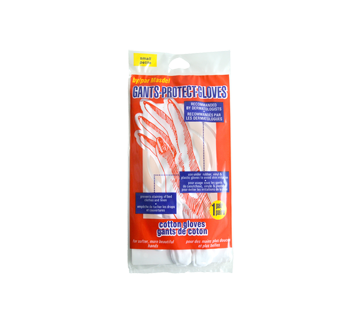 Gants de coton, 2 unités, blanc, petit