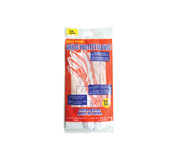 Gants de coton, 2 unités, blanc, grand