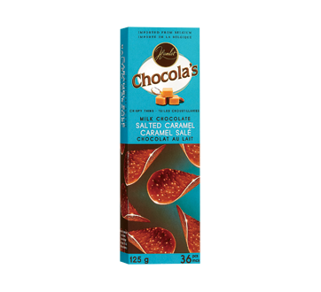 Tuiles croustillantes, chocolat au lait et caramel salé, 125 g