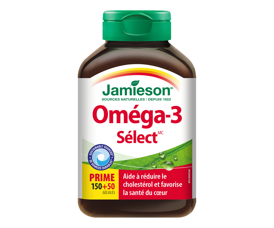 Omega3 Select 1,000 mg, 150 unités Jamieson Oméga et huile de poisson Jean Coutu