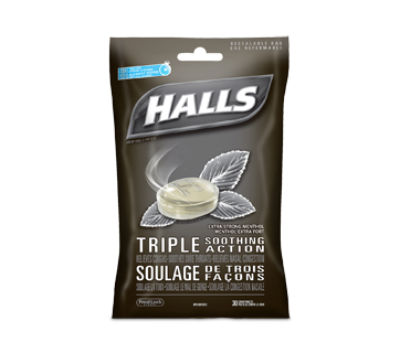 Halls menthol extra-fort, 30 unités, en sac