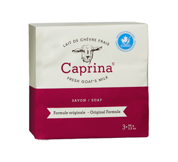 Image du produit Caprina - Savon au lait de chèvre frais, formule originale, 3 x 90 g