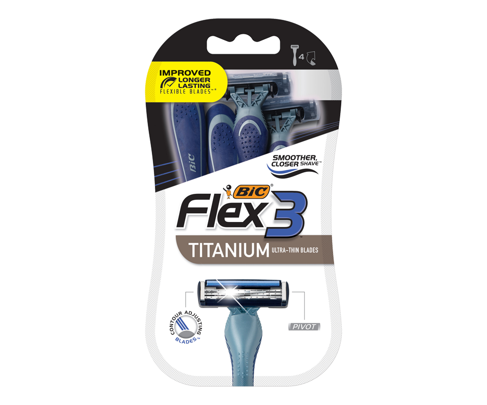 Flex3 rasoirs pour hommes, 4 unités Bic Rasoir manuel Jean Coutu