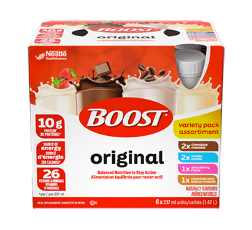Boost, 6 x 237 ml, saveurs assorties