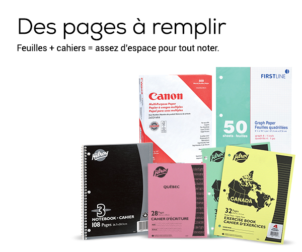 Cahiers de note et papier