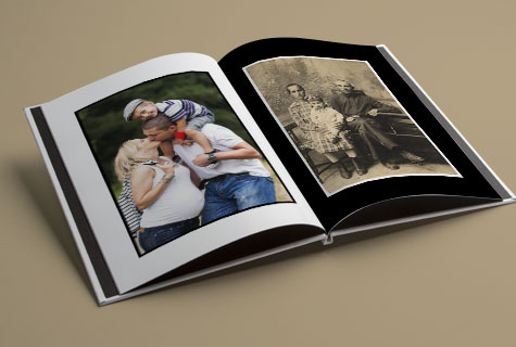 create a side-by-side collage of family members at the same age