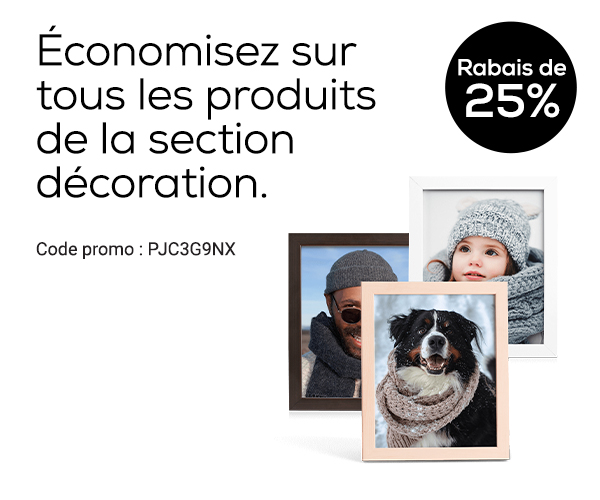 Rabais sur les décorations photo