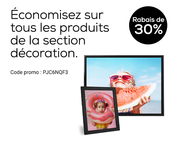 Rabais sur les décorations photo