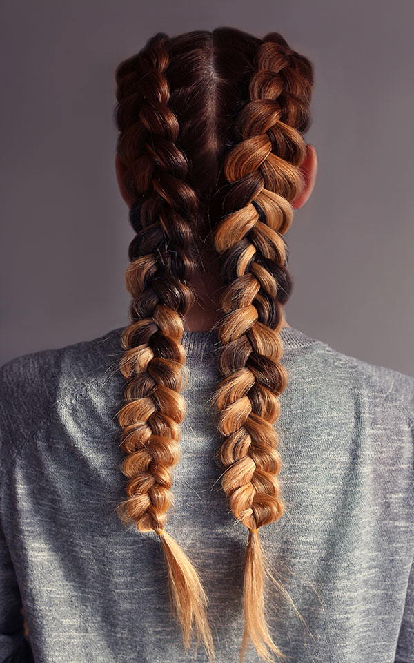 double reverse French braid