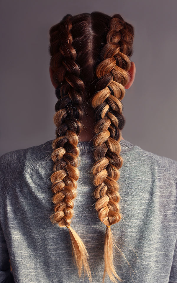 Double tresse française inversée