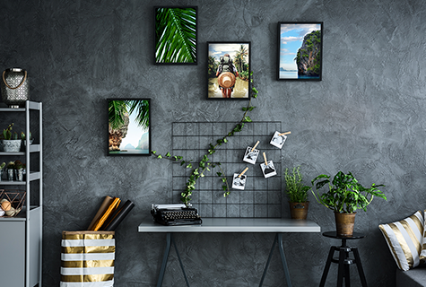 Cover your walls, brighten up your desk, table or shelves