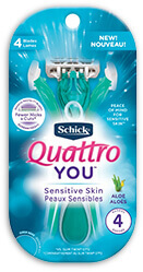 Schick rasoir Peace of mind pour peaux sensibles Quattro You