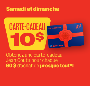 10$ à l’achat de 60$ de presque tout
