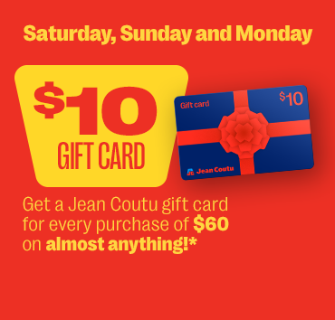 10$ à l’achat de 60$ sur presque tout