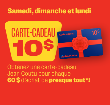 10$ à l’achat de 60$ sur presque tout
