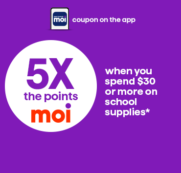 Coupon 5x les pts à l'achat de 30$ scolaire