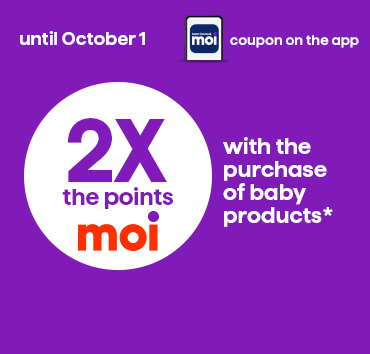 Coupon 2x les points à l’achat de 30$ ou plus de produits pour bébé