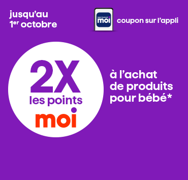 Coupon 2x les points à l’achat de 30$ ou plus de produits pour bébé