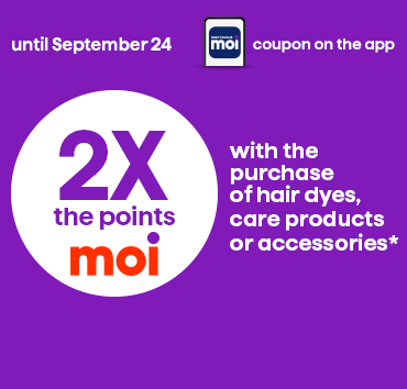 Coupon 2x les points à l’achat de 25$ ou plus de colorants, soins ou accessoires capillaires