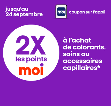 Coupon 2x les points à l’achat de 25$ ou plus de colorants, soins ou accessoires capillaires