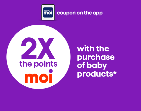 Coupon 2x les points sur produits pour bébé