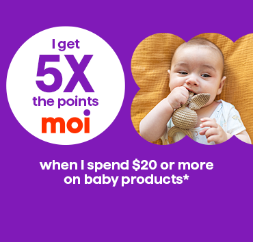 5x les points à l’achat de 20 $ ou plus de produits pour bébé