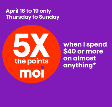 5x les points à l’achat de 40$ ou plus de presque tout