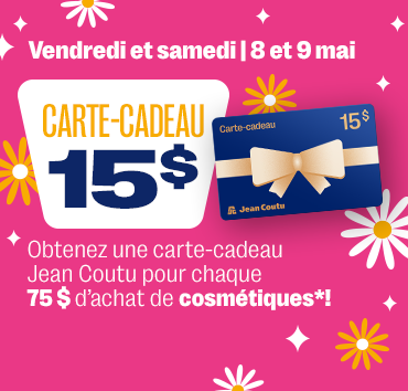 Carte-cadeau de 15$ à l’achat de 75$ de cosmétiques