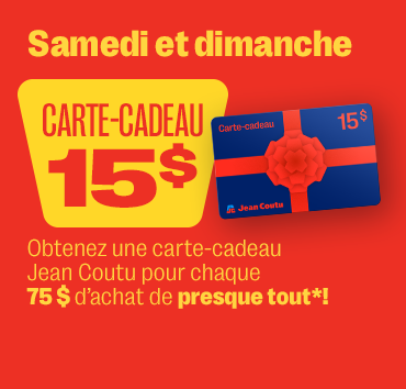 15$ à l’achat de 75$ de presque tout