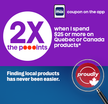 coupon 2x les points sur produits du Québec