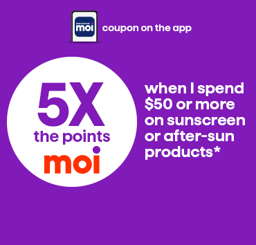 Coupon - 5x points when you purchase $50 or more of sun care