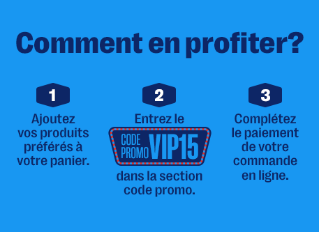 15$ de rabais sur votre première commande de 75$ et plus*
