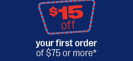 15$ de rabais sur votre première commande de 75$ et plus*